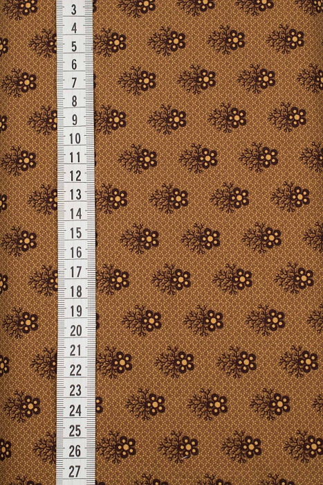 Ткань хлопок пэчворк коричневый, мелкий цветочек, ALFA (арт. 225945)