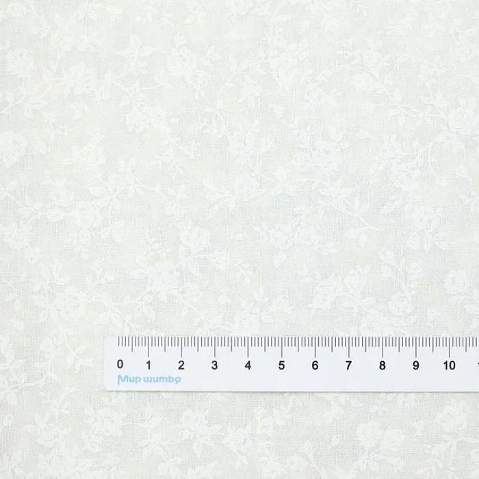 Ткань хлопок пэчворк белый, цветы, Stof (арт. 4517-006)