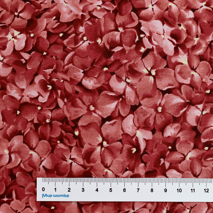 Ткань хлопок пэчворк розовый, цветы, Maywood Studio (арт. MAS9855-R)
