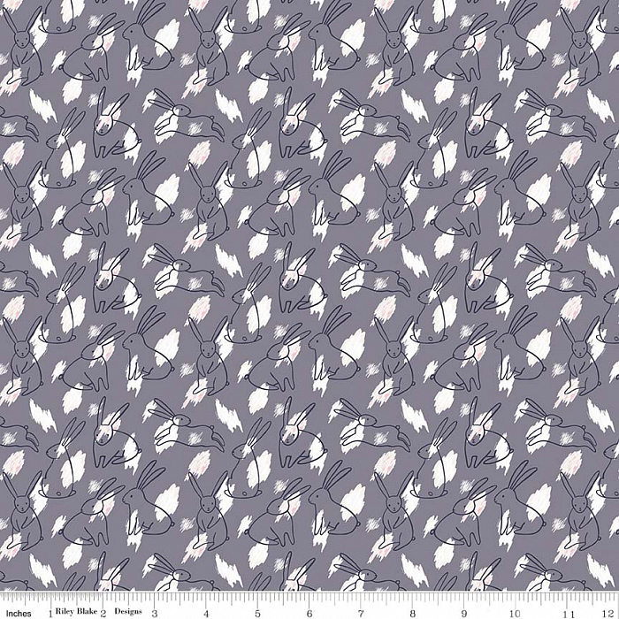 Ткань хлопок пэчворк серый, животные, Riley Blake (арт. )