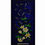 Ткань хлопок пэчворк синий, птицы и бабочки цветы металлик, Benartex (арт. 9750M-55)