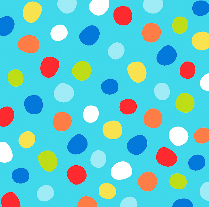 Ткань хлопок пэчворк разноцветные голубой, горох и точки, Henry Glass (арт. 226632)