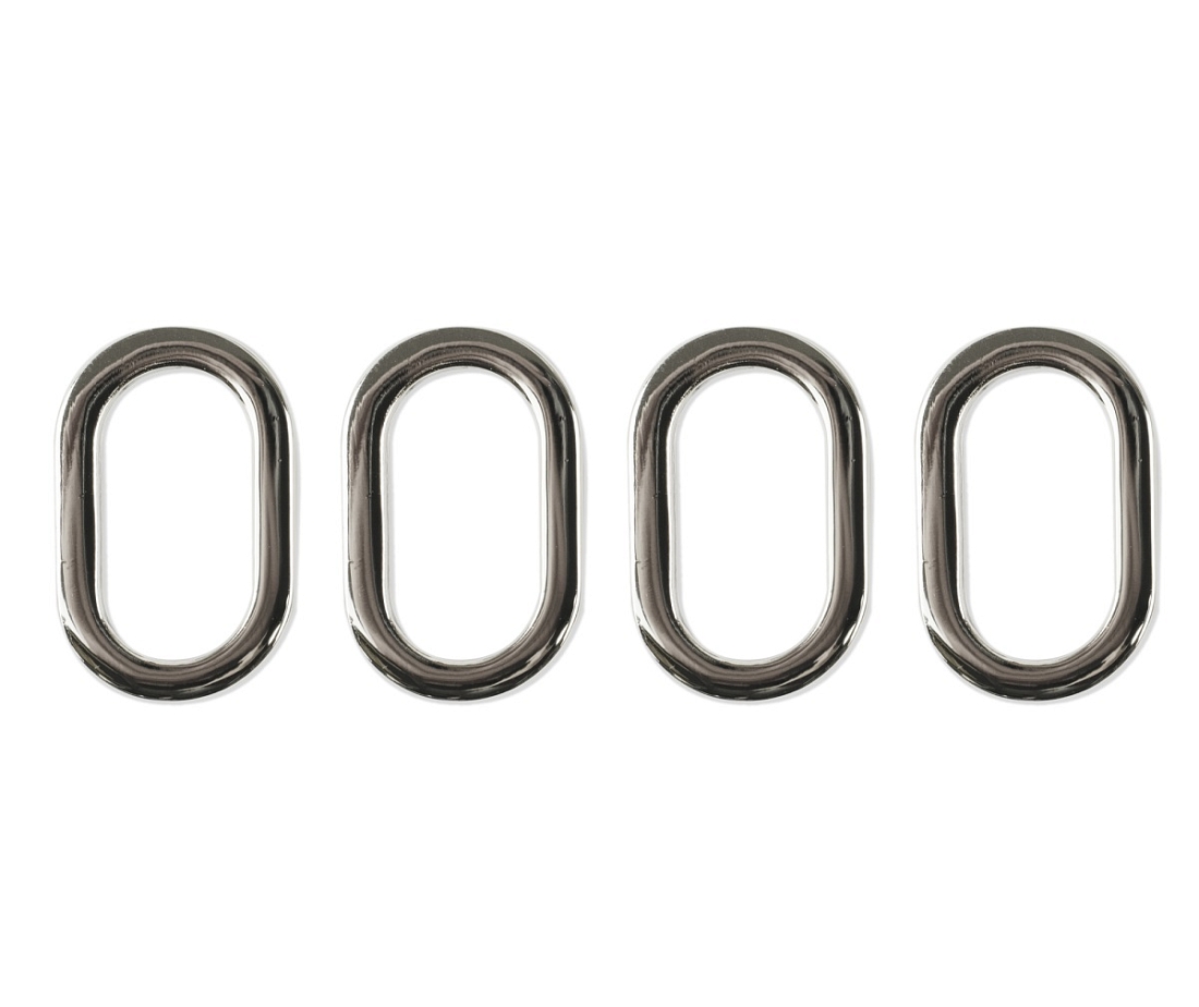 Кольцо овальное для сумки, 9,5 x 24,6 мм, никель, 4 шт.