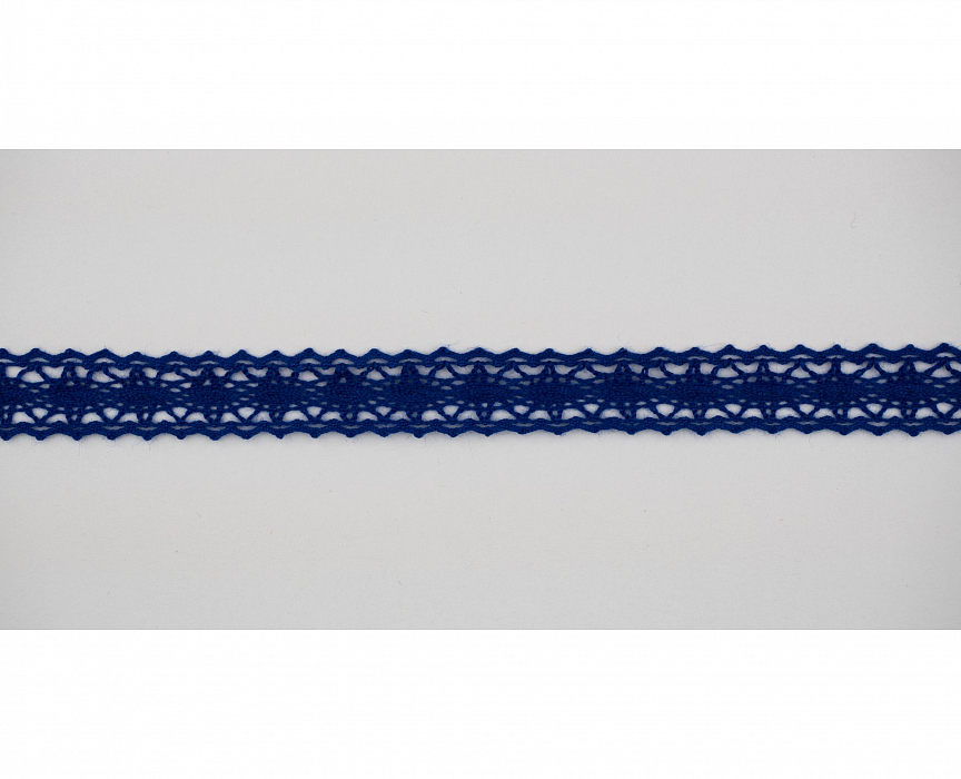 Кружево вязаное хлопковое Alfa AF-044-052 12 мм индиго