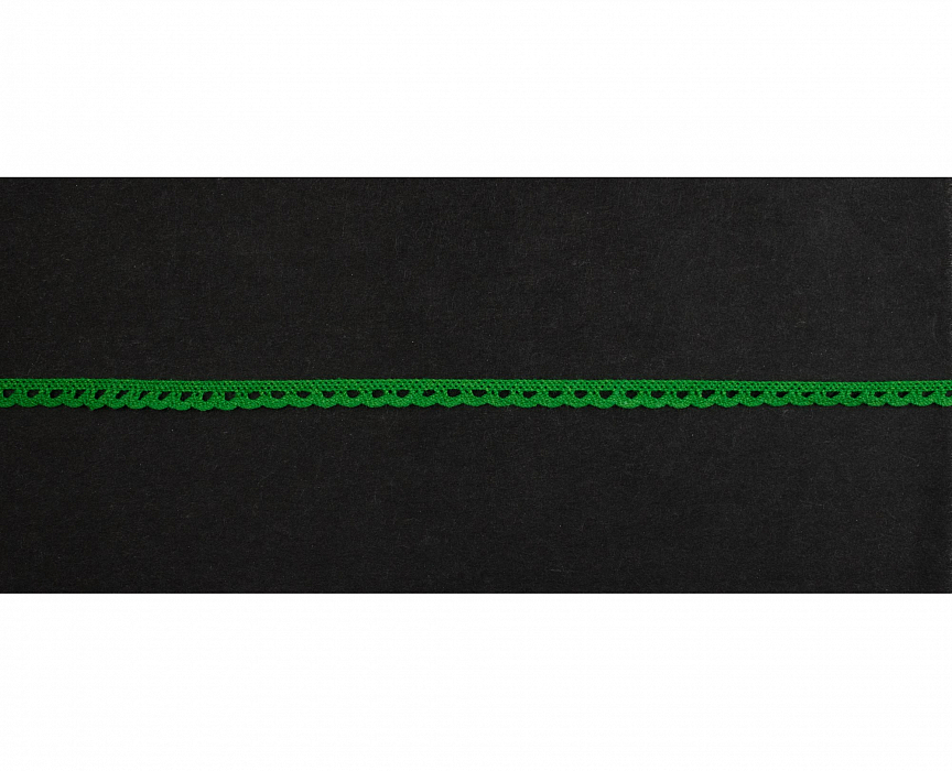 Кружево вязаное хлопковое Alfa AF-010-062 6 мм зеленый