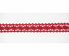 Кружево вязаное хлопковое Alfa AF-044-036 12 мм красный