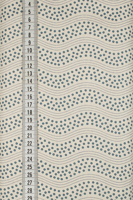 Ткань хлопок пэчворк бежевый голубой, полоски горох и точки, ALFA (арт. 232107)