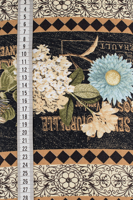 Ткань хлопок пэчворк разноцветные голубой, цветы, ALFA (арт. 213240)