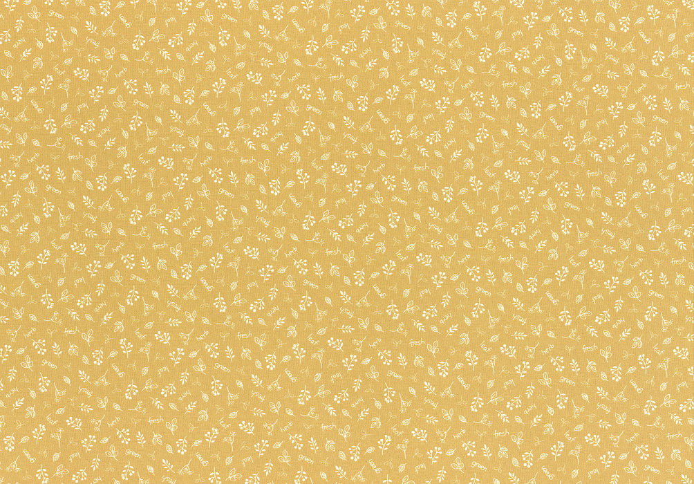 Ткань хлопок пэчворк желтый белый, мелкий цветочек надписи цветы, Lecien (арт. 231676)