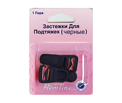 Застежка для чулок (подтяжек) Hemline арт. 464.BLAC черн. 12 мм