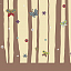 Ткань хлопок пэчворк разноцветные, птицы и бабочки полоски детская тематика, Stof (арт. 118021)
