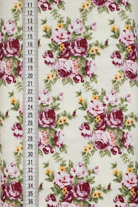 Ткань хлопок пэчворк разноцветные, цветы розы, ALFA (арт. 232151)