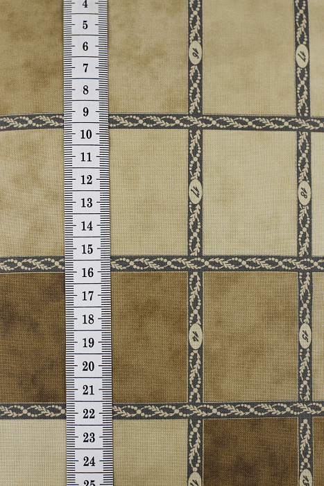 Ткань хлопок пэчворк коричневый, клетка необычные, ALFA (арт. 232374)