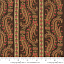 Ткань хлопок пэчворк коричневый, полоски бордюры пейсли, Moda (арт. 255281)