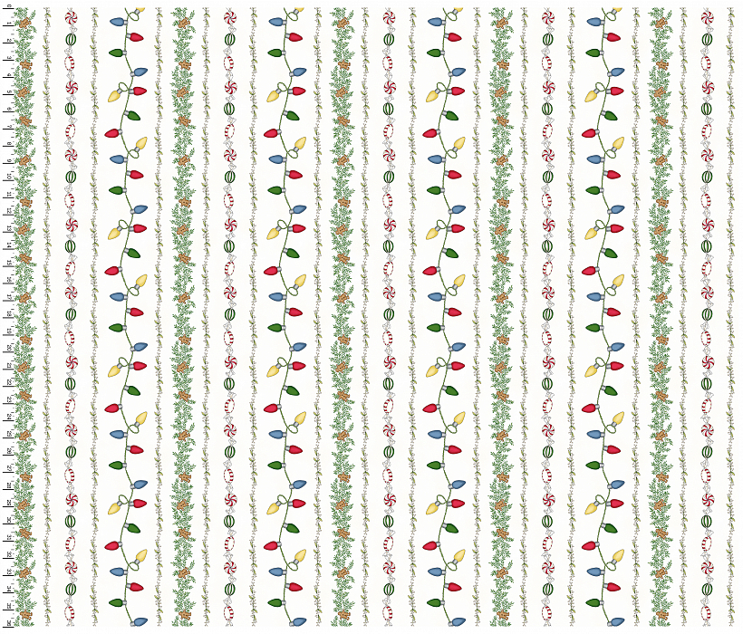 Ткань фланель пэчворк разноцветные, полоски бордюры праздники новый год, Maywood Studio (арт. MASF9002-E)