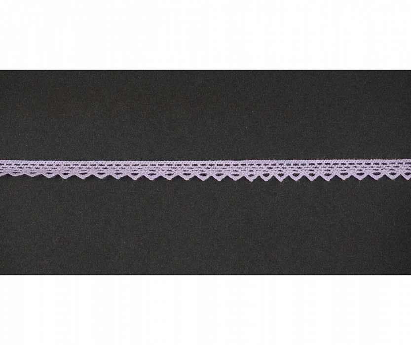 Кружево вязаное хлопковое Alfa AF-011-027 6 мм светло-фиолетовый
