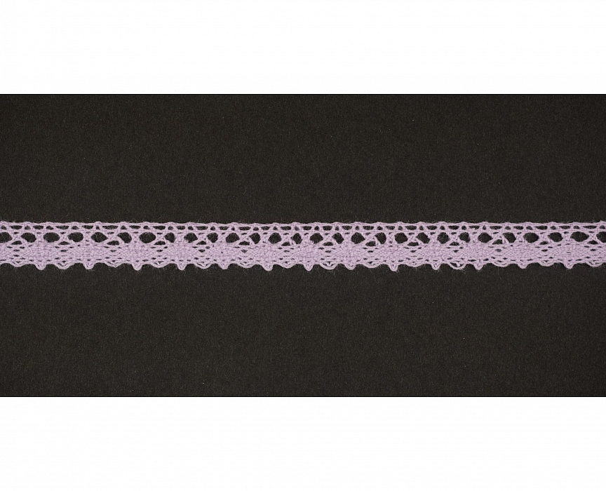 Кружево вязаное хлопковое Alfa AF-047-027 12 мм св.фиолетовый