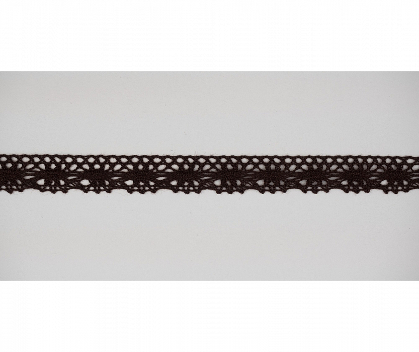 Кружево вязаное хлопковое Alfa AF-359-078 13 мм коричневый