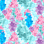Ткань хлопок пэчворк розовый голубой бирюзовый, цветы, Blank Quilting (арт. 249681)