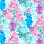 Ткань хлопок для пэчворка розовый голубой бирюзовый, цветы, Blank Quilting (арт. 249681)