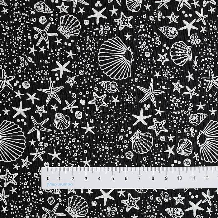 Ткань хлопок пэчворк черный, морская тематика, Michael Miller (арт. DC8172-BLAC-D)
