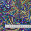 Ткань хлопок пэчворк синий, фактура флора металлик, Benartex (арт. )