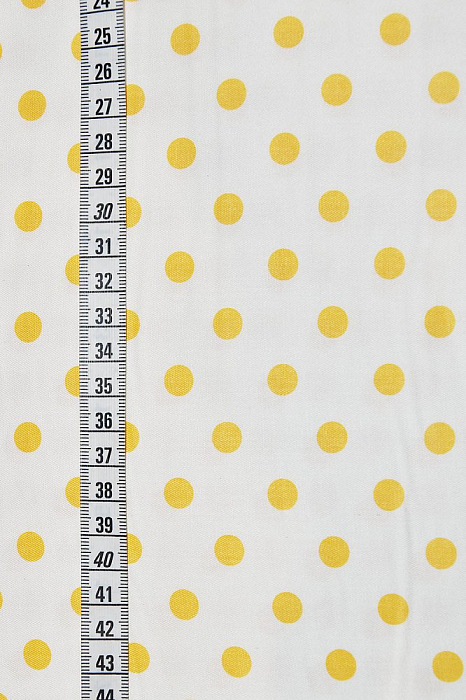 Ткань хлопок пэчворк желтый, горох и точки, ALFA (арт. AL-10697)