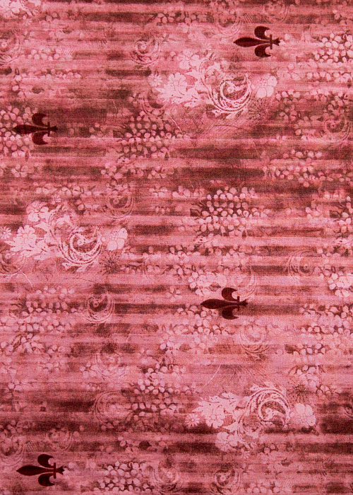 Ткань хлопок пэчворк малиновый, цветы необычные музыка, General Fabrics (арт. 68546)