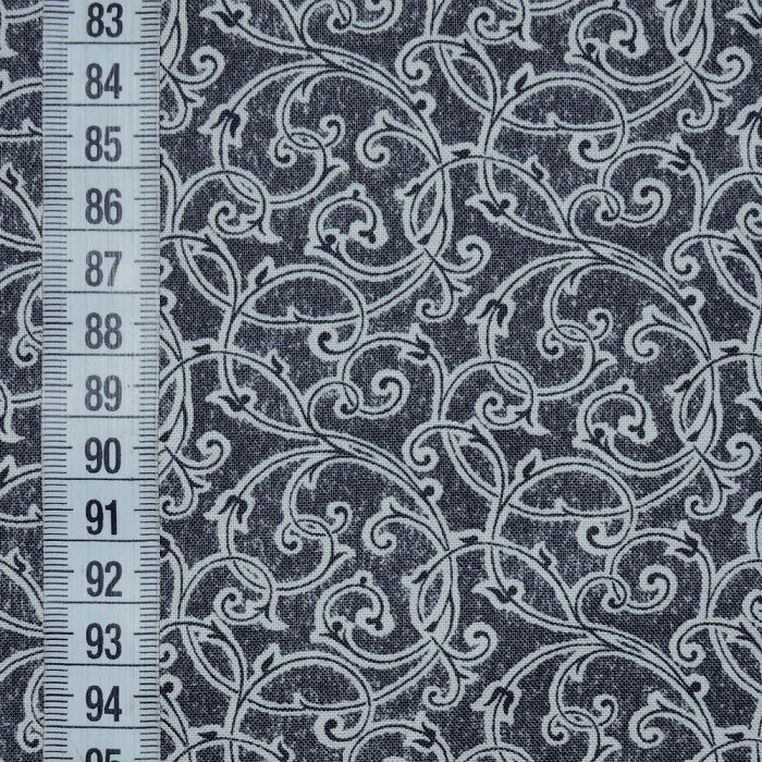 Ткань хлопок пэчворк серый, завитки, Benartex (арт. 5468-12)