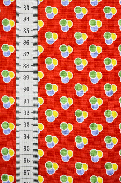 Ткань хлопок пэчворк красный, геометрия, ALFA (арт. AL-8200)