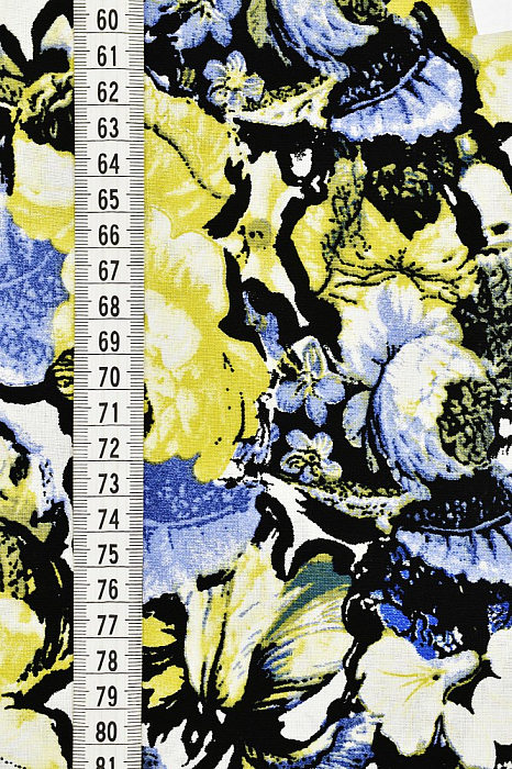 Ткань лен плательные ткани разноцветные, цветы, ALFA C (арт. 232859-6)