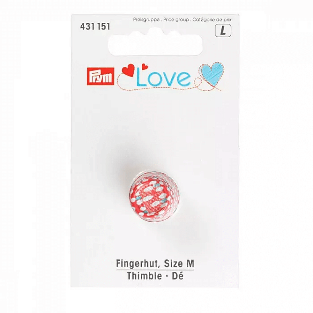 Наперсток Prym 431151 Love металл цветной размер 15 мм