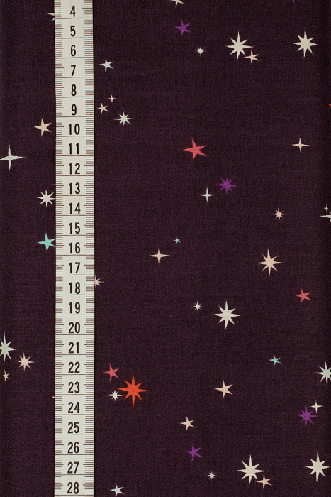 Ткань хлопок пэчворк бордовый, звезды, ALFA (арт. 225796)