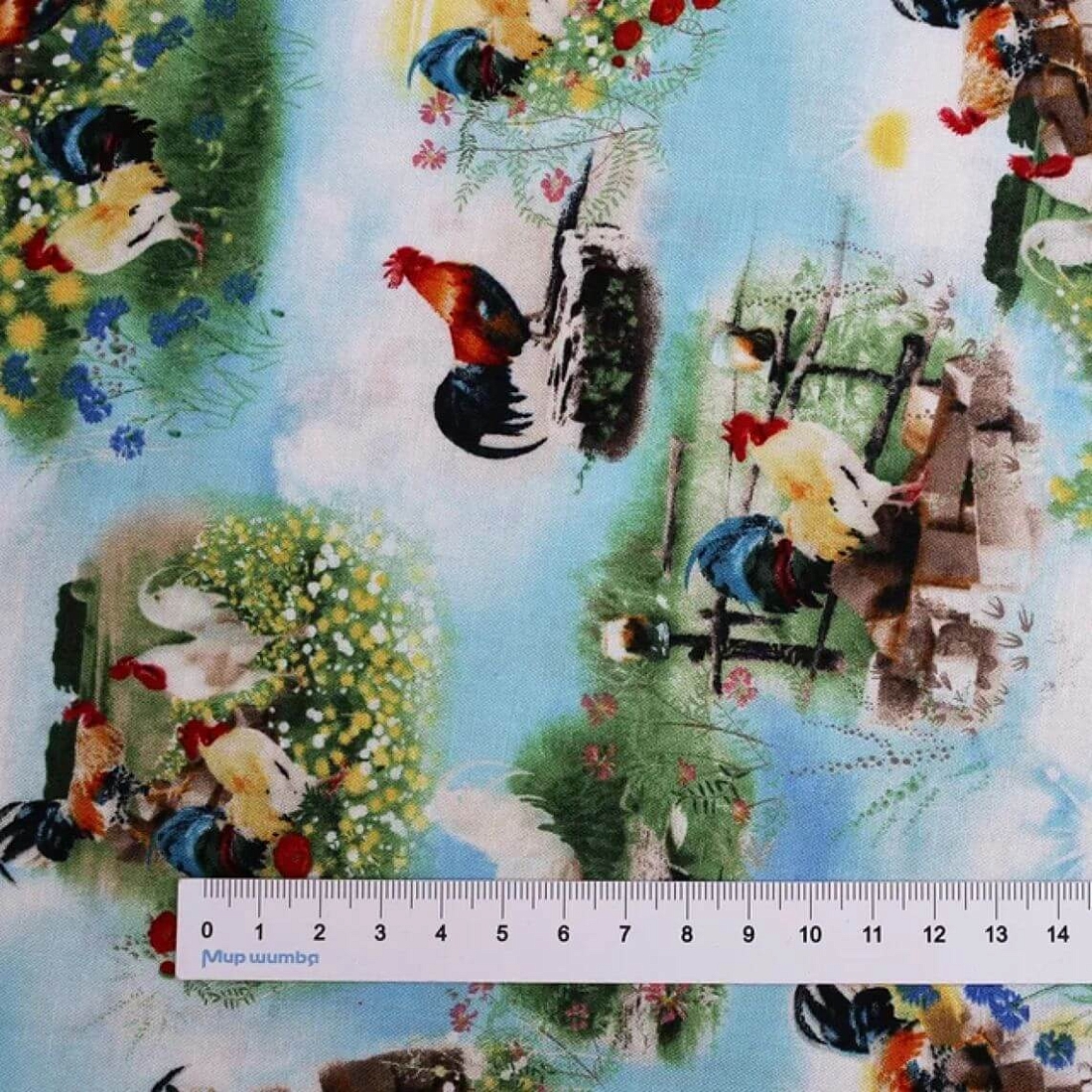 Ткань хлопок для пэчворка для одежды голубой, животные, Blank Quilting (арт. 2603-11)