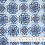 Ткань хлопок пэчворк голубой, геометрия восточные мотивы, Benartex (арт. 1344705B)