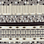 Ткань хлопок пэчворк черный бежевый серый, полоски бордюры геометрия, Lecien (арт. 231787)