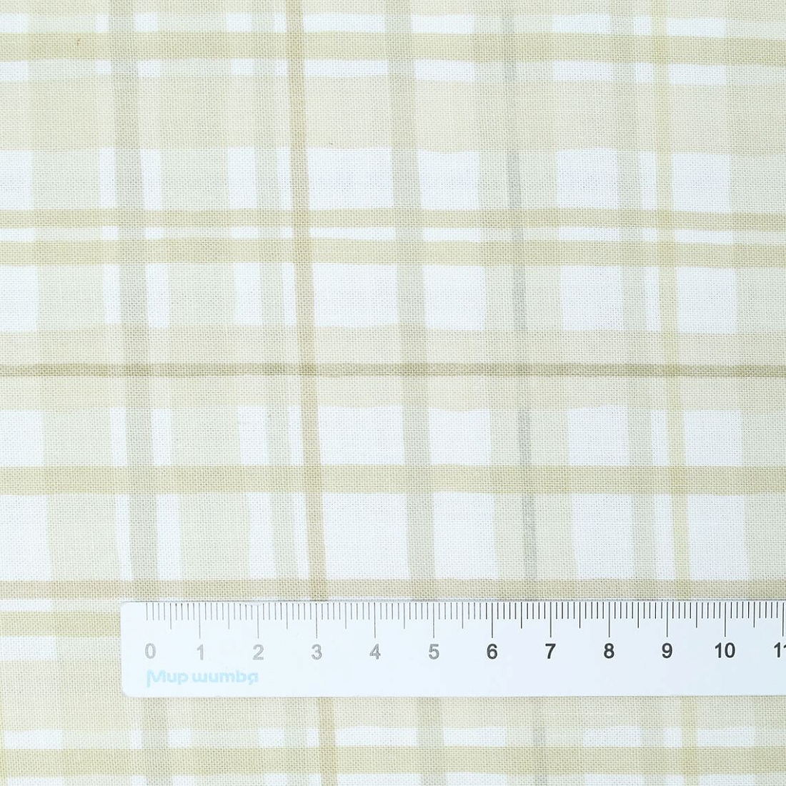 Ткань хлопок для пэчворка для одежды бежевый, клетка, Wilmington Prints (арт. 3041 17807 121)