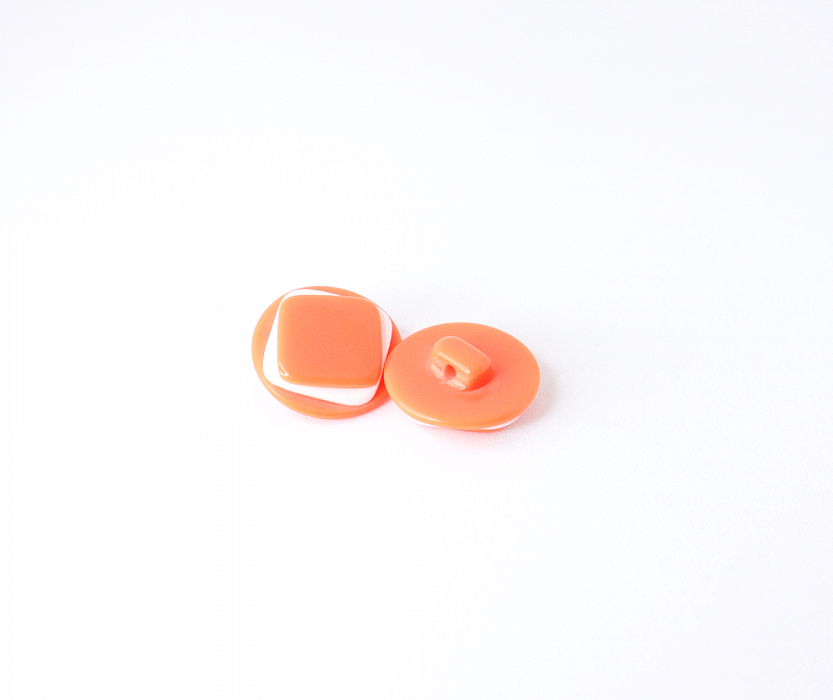 Пуговица рубашечная / блузочная пластик на ножке оранжевый 15 мм