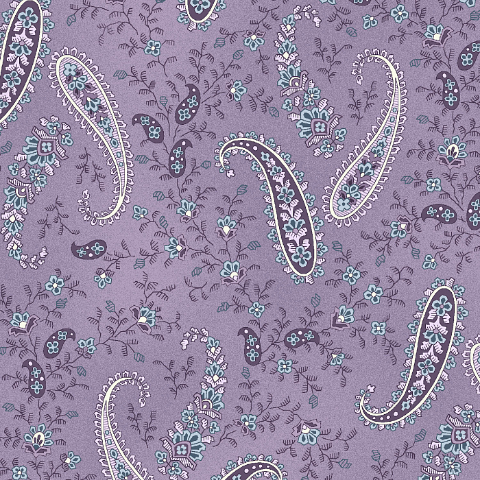 Ткань хлопок пэчворк сиреневый, цветы пейсли, Henry Glass (арт. 237135)