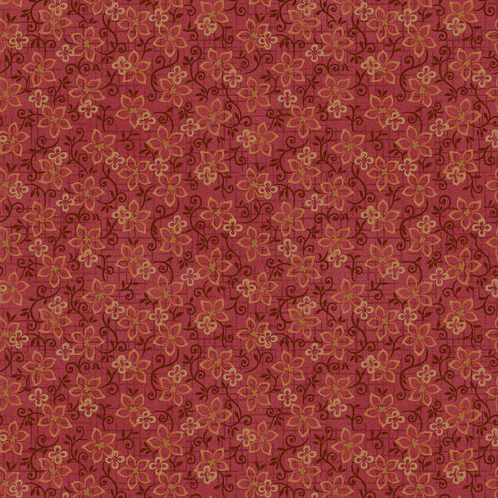 Ткань фланель пэчворк бордовый, цветы, Henry Glass (арт. 253070)