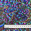 Ткань хлопок пэчворк черный синий фиолетовый золото, фактура флора металлик, Benartex (арт. 10231M-99)