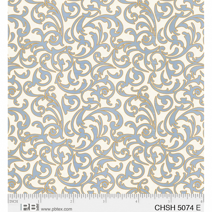 Ткань хлопок пэчворк бежевый, завитки, P&B (арт. CHSH 5074 E)