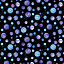 Ткань хлопок пэчворк черный сиреневый, звезды космос и планеты, Benartex (арт. 8926-12)