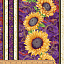 Ткань хлопок пэчворк сиреневый, полоски цветы бордюры, Benartex (арт. 244807)
