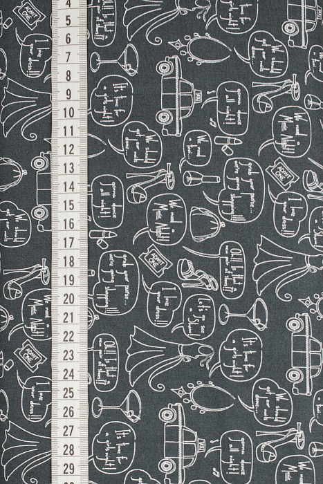 Ткань хлопок пэчворк серый, необычные, ALFA (арт. 246304)