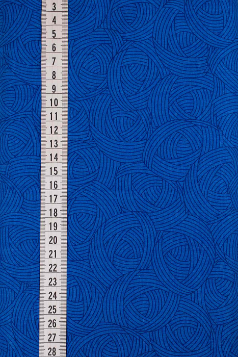 Ткань хлопок пэчворк синий, необычные геометрия, ALFA (арт. 229720)