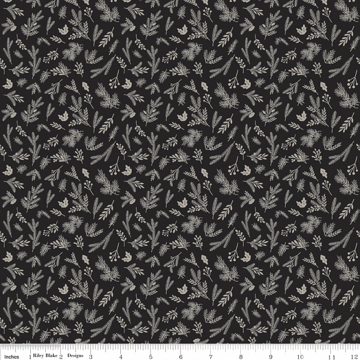 Ткань хлопок пэчворк черный, новый год, Riley Blake (арт. 250269)