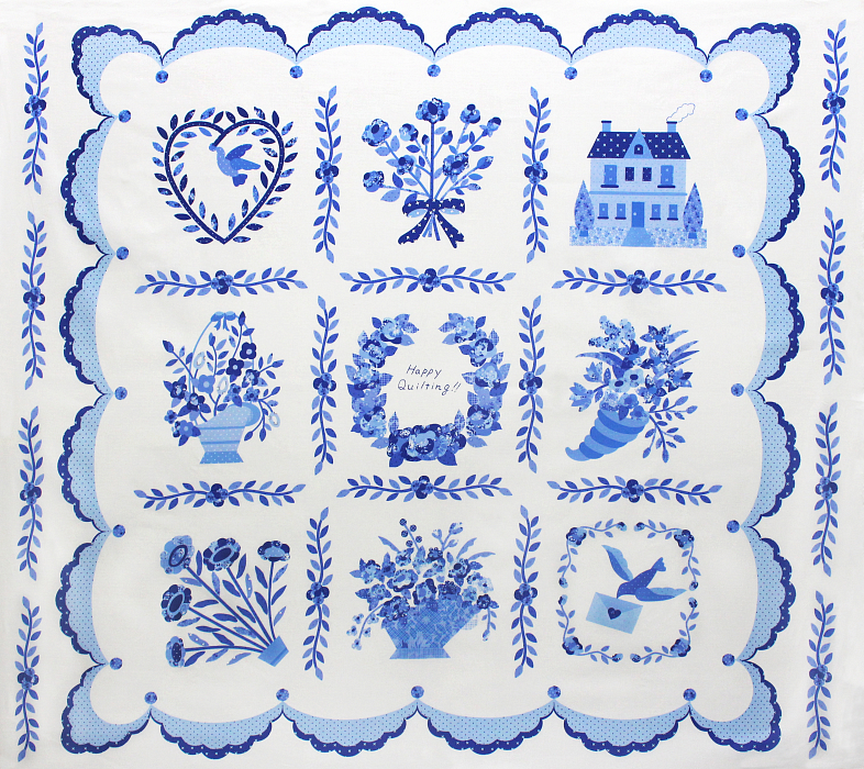 Ткань хлопок пэчворк голубой, , Lecien (арт. 31110-70)