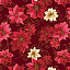 Ткань хлопок пэчворк красный, цветы новый год, Benartex (арт. 13186M10B)
