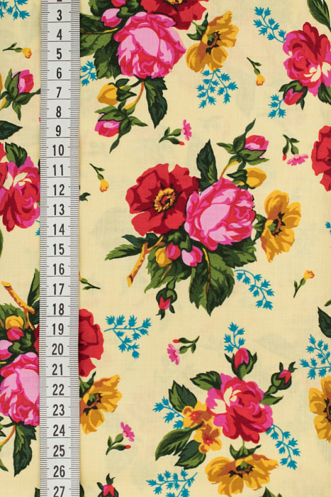 Ткань хлопок пэчворк разноцветные, цветы, ALFA (арт. 212901)